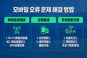 모바일 오류 문제 해결 방법